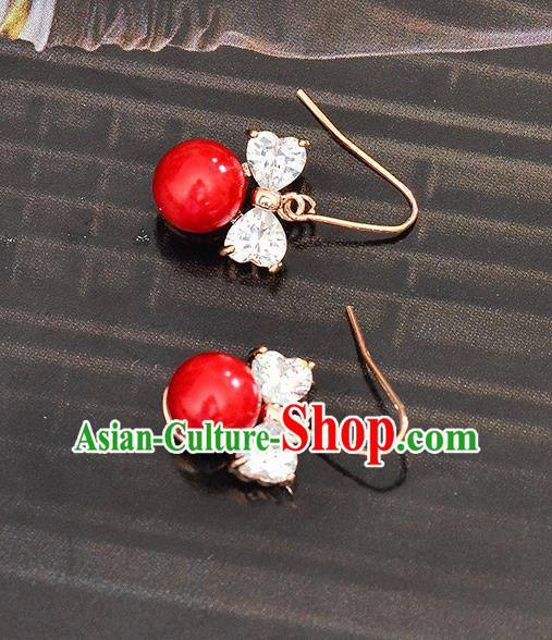 Top Grade Handmade Chinese Classical Jewelry Accessories Wedding Crystal Bowknot Earrings Bride Hanfu Eardrop for Women