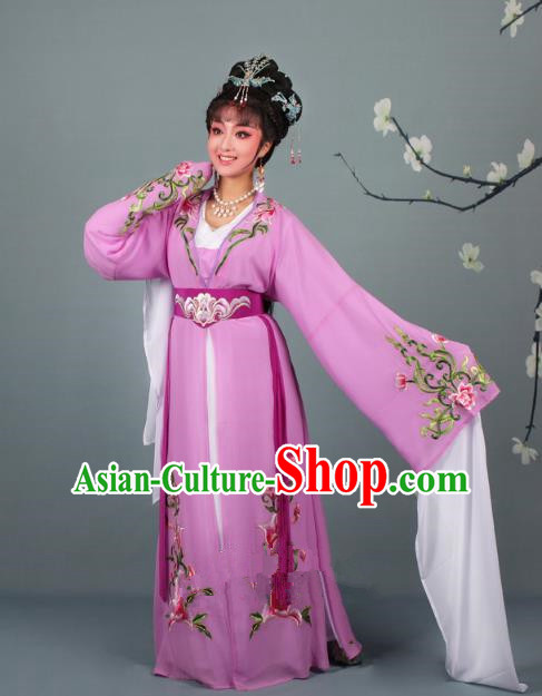 Traditional China Beijing Opera Young Lady Hua Tan Costume Princess Pink Embroidered Dress, Ancient Chinese Peking Opera Diva Embroidery Clothing