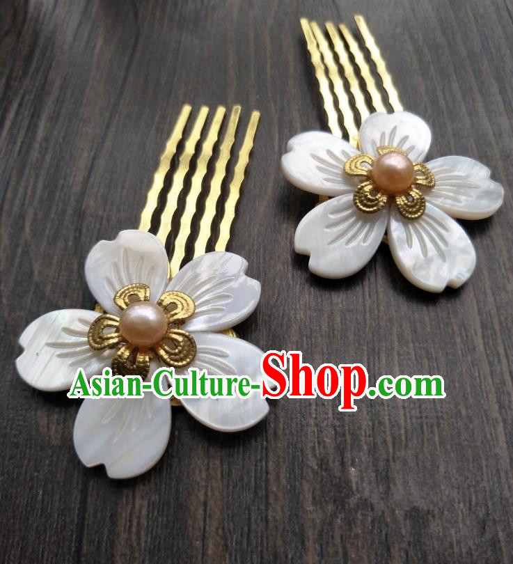 Traditional Handmade Chinese Hair Accessories Shell Hair Comb, China Palace Lady Hairpins for Women
