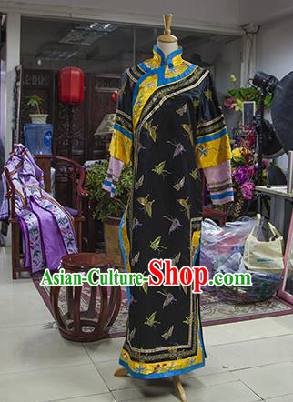 Traditional Ancient Chinese Manchu Palace Lady Costume, Asian Chinese Qing Dynasty Empress Dowager Dress Clothing for Women