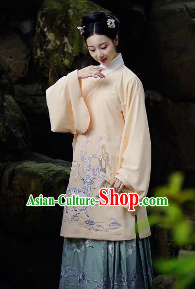 Traditional Chinese Ming Dynasty Nobility Lady Costume, China Ancient Palace Princess Embroidered Clothing for Women