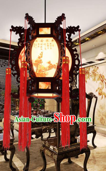 Traditional Chinese Handmade Lantern Classical Wood Carving Palace Lantern China Ceiling Palace Lamp