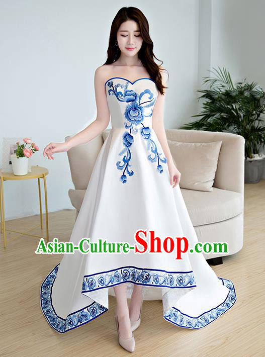 Chinese Style Wedding Catwalks Costume Opening Dance Wedding Bride Full Dress Cheongsam for Women