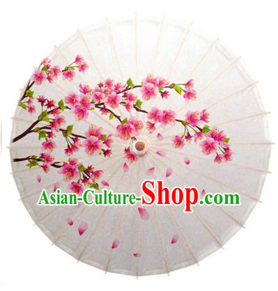 Asian China Dance Umbrella Handmade Classical Printing Peach Flowers Oil-paper Umbrellas Stage Performance Umbrella