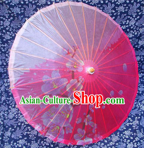 Handmade China Traditional Dance Umbrella Classical Printing Flowers Pink Oil-paper Umbrella Stage Performance Props Umbrellas