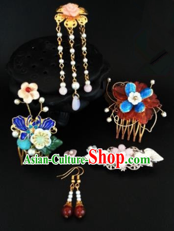 Traditional Handmade Chinese Ancient Classical Hair Accessories Hairpins Complete Set for Women