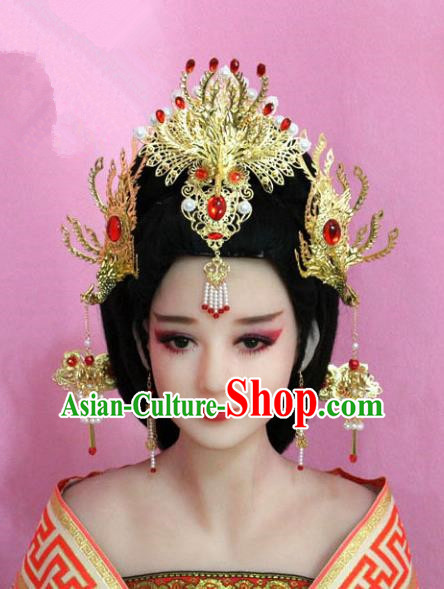 Chinese Ancient Hair Jewelry Accessories Phoenix Coronet, China Imperial Empress Hairpins Headwear for Women