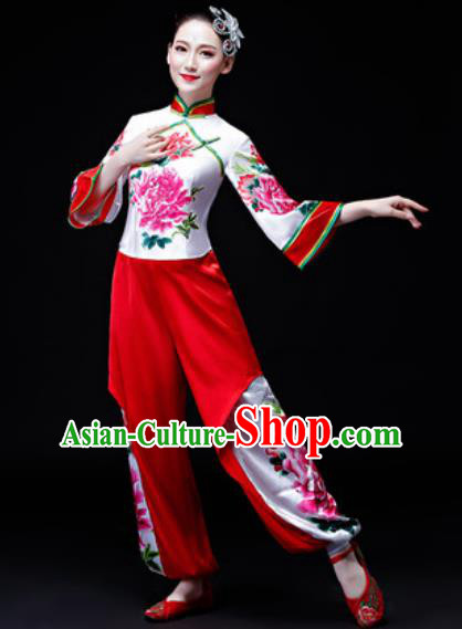 Chinese Traditional Classical Dance Costume Folk Dance Fan Dance Yangko Clothing for Women
