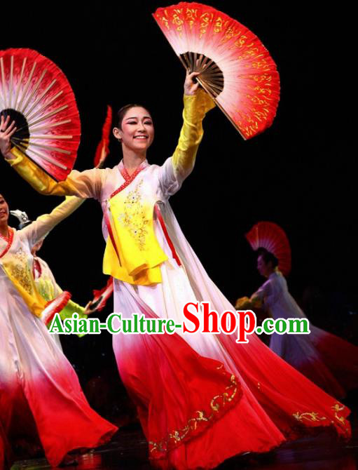 Chinese Traditional Korean Nationality Costume Folk Dance Ethnic Clothing for Women