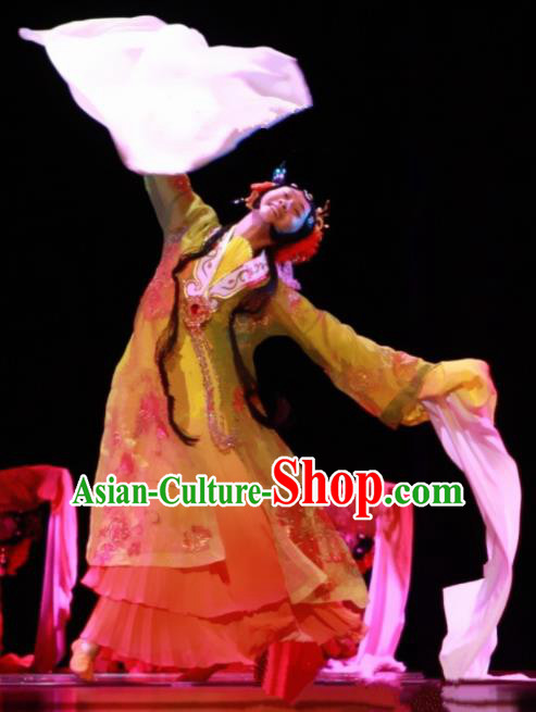 Chinese Traditional Classical Dance Costume Beijing Opera Folk Dance Water Sleeve Dress for Women