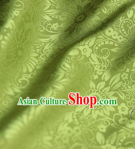 Asian Chinese Traditional Pattern Fabric Green Brocade Silk Fabric Material