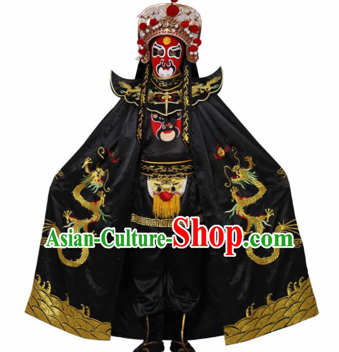 Traditional Chinese Beijing Opera Costume Sichuan Opera Changing Faces Embroidered Cloak for Men