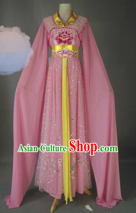 Chinese Traditional Peking Opera Princess Pink Costumes Ancient Fairy Dress for Adults