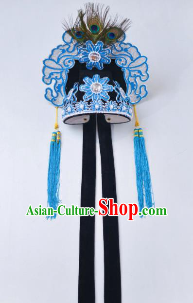 Chinese Traditional Peking Opera Niche Scholar Black Hat Headwear for Adults