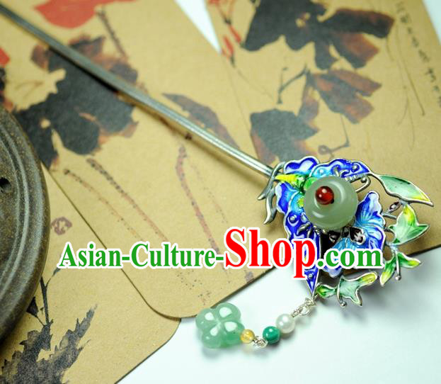 Chinese Traditional Hanfu Blueing Butterfly Hair Clip Hair Accessories Ancient Classical Hairpins for Women