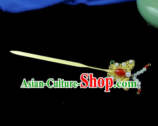 Chinese Traditional Golden Butterfly Hair Clip Hair Accessories Ancient Palace Classical Hairpins for Women