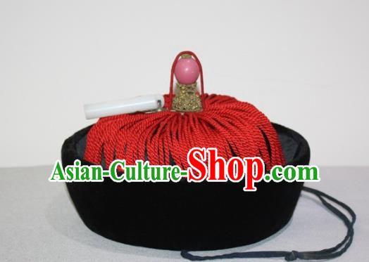 Chinese Traditional Ancient Qing Dynasty Chancellor Mandarin Hat for Men