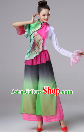 Traditional Chinese Classical Folk Dance Clothing Stage Performance Fan Dance Costumes for Women