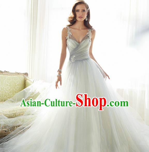 Handmade Bride Wedding Dress Fancy Formal Dress Wedding Gown for Women
