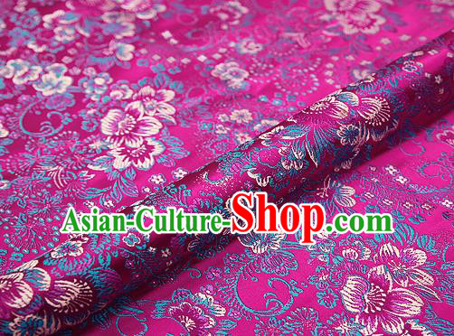 Rosy Brocade Chinese Traditional Garment Fabric Classical Peony Pattern Design Satin Cushion Material Drapery