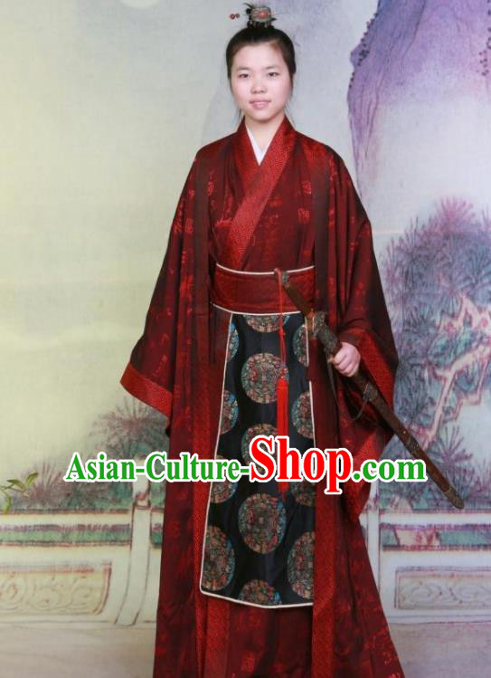 Ancient Chinese Swordsman Costumes Traditional Han Dynasty Prince Hanfu Clothing for Men