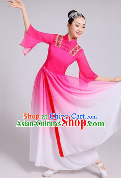 Traditional Chinese Classical Dance Costumes Lotus Dance Umbrella Dance Pink Dress for Women