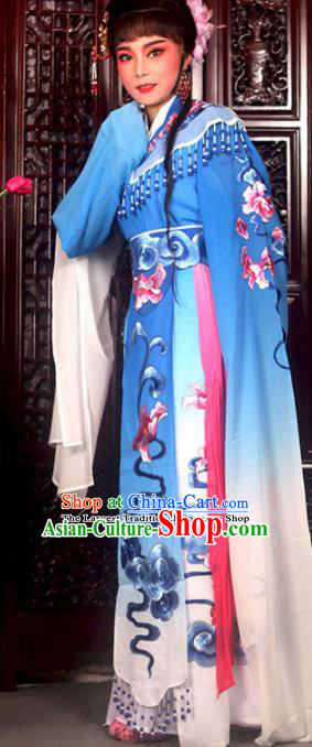 Traditional Chinese Peking Opera Imperial Consort Costumes Ancient Peri Royalblue Dress for Adults