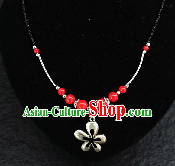 Chinese Traditional Jewelry Accessories Yunnan National Red Beads Minority Necklace for Women