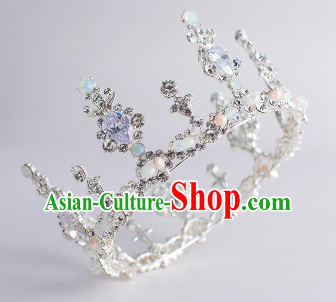 Handmade Classical Wedding Hair Accessories Bride Baroque Crystal Royal Crown Hair Coronet for Women