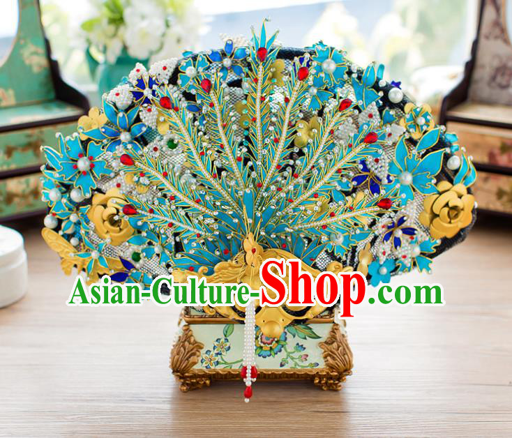 Chinese Handmade Classical Qing Dynasty Palace Hair Accessories Ancient Hairpins Phoenix Coronet Headdress for Women