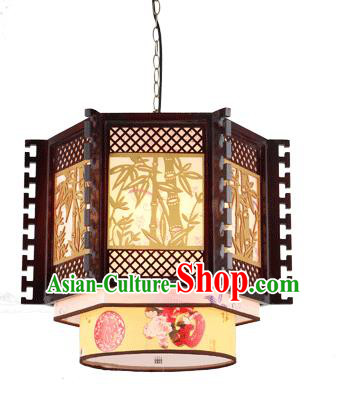 Traditional Chinese Wood Carving Bamboo Ceiling Palace Lanterns Handmade Lantern Ancient Lamp