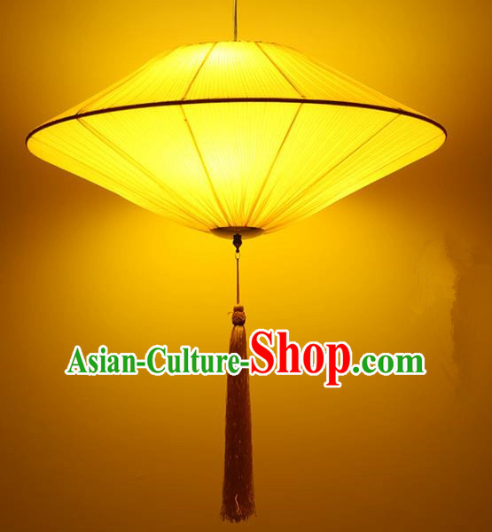 Traditional Chinese Yellow Palace Lantern Handmade Hanging Lanterns Ancient Lamp