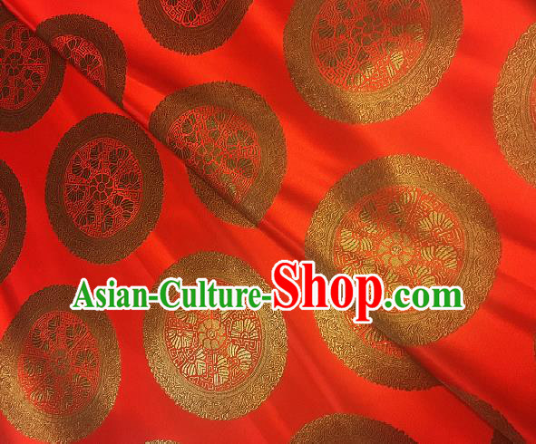Chinese Traditional Fabric Palace Pattern Design Red Brocade Chinese Mongolian Robe Fabric Asian Material