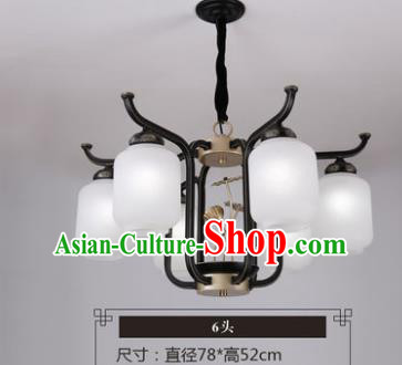 Asian China Traditional Handmade Lantern Six-Pieces Ceiling Lamp Ancient Palace Lanern