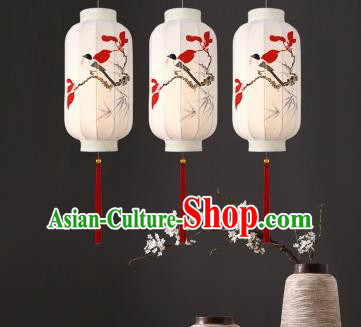 Traditional China Handmade Lantern Ancient Printing Magnolia Hanging Lanterns Palace Ceiling Lamp