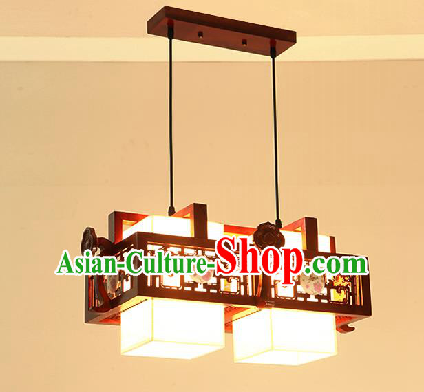 China Traditional Handmade Ancient Two-pieces Wood Hanging Lantern Palace Lanterns Ceiling Lamp