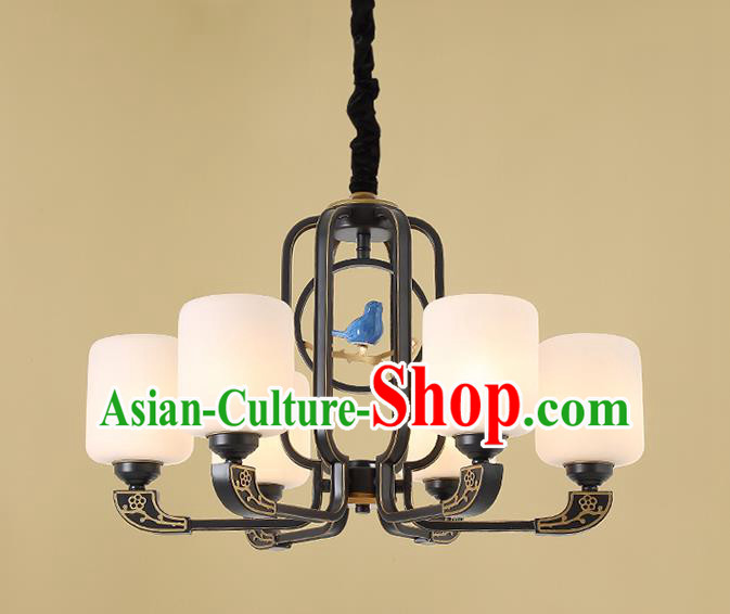 Traditional China Handmade Hanging Lantern Ancient Six-pieces Lanterns Palace Ceiling Lamp