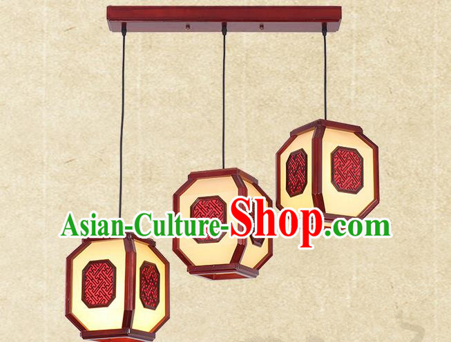 Traditional China Handmade Hanging Lantern Ancient Wood Lanterns Palace Ceiling Lamp