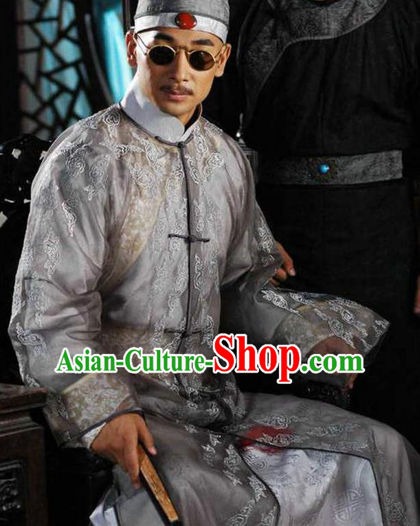 Chinese Qing Dynasty Emperor Xianfeng Replica Costumes Ancient Manchu Historical Costume for Men
