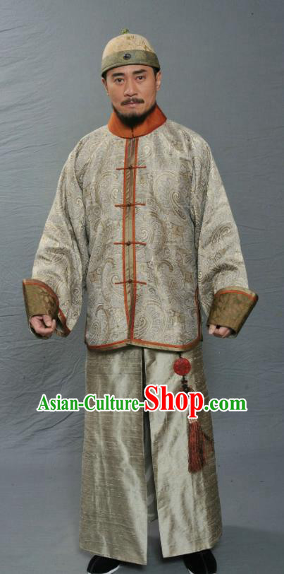 Chinese Ancient Qing Dynasty Manchu Minister General Nian Gengyao Replica Costume for Men