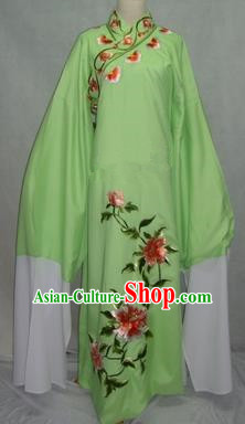 China Beijing Opera Lang Scholar Niche Costume Green Embroidered Peony Robe for Adults