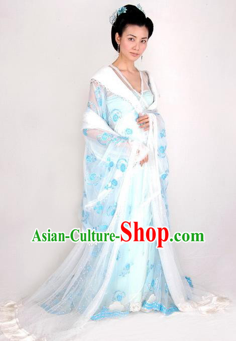 Ancient Chinese Traditional Tang Dynasty Imperial Consort Embroidered Dress Replica Costume for Women
