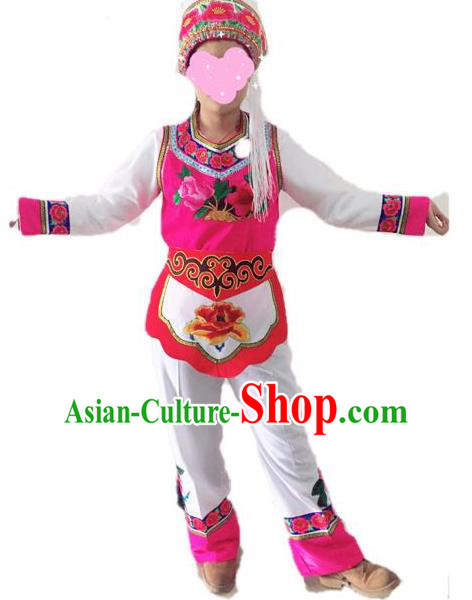 Traditional Chinese Bai Nationality Performance Clothing Ethnic Folk Dance Embroidered Costume for Women