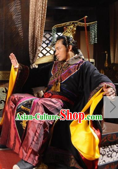 Ancient Chinese Spring and Autumn Period Wu State King Fu Chai Imperial Robe Replica Costumes for Men