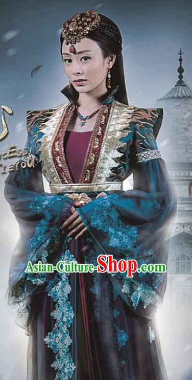 Chinese Ancient Han Dynasty Huns Imperial Concubine Replica Costume for Women