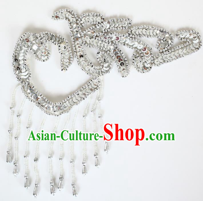 Chinese Traditional Folk Dance Hair Accessories Yangko Dance Argentate Sequins Headwear for Women