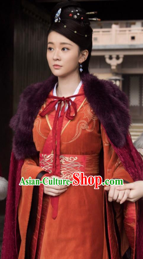 Chinese Ancient Nobility Lady Hanfu Dress Television Drama Nirvana in Fire Princess Consort Embroidered Replica Costume for Women