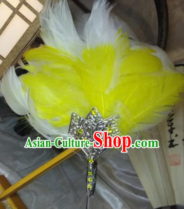 Chinese Traditional Handmade Feather Fans Military Counsellor Fans for Men