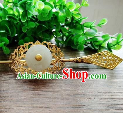 Handmade China Ancient Prince Hair Accessories Swordsman Jade Hairdo Crown for Men