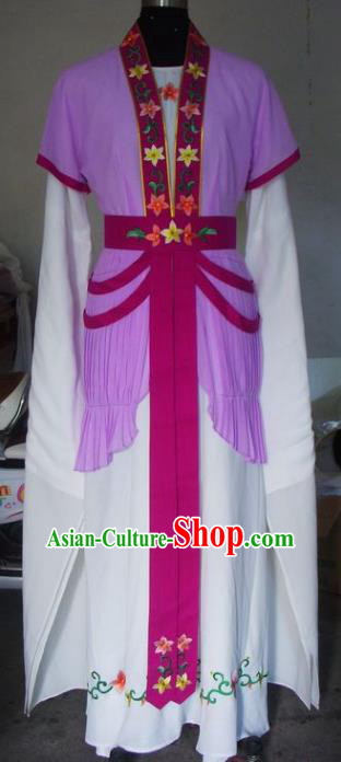 Chinese Traditional Beijing Opera Actress Costumes China Peking Opera Maidservants Purple Dress for Adults